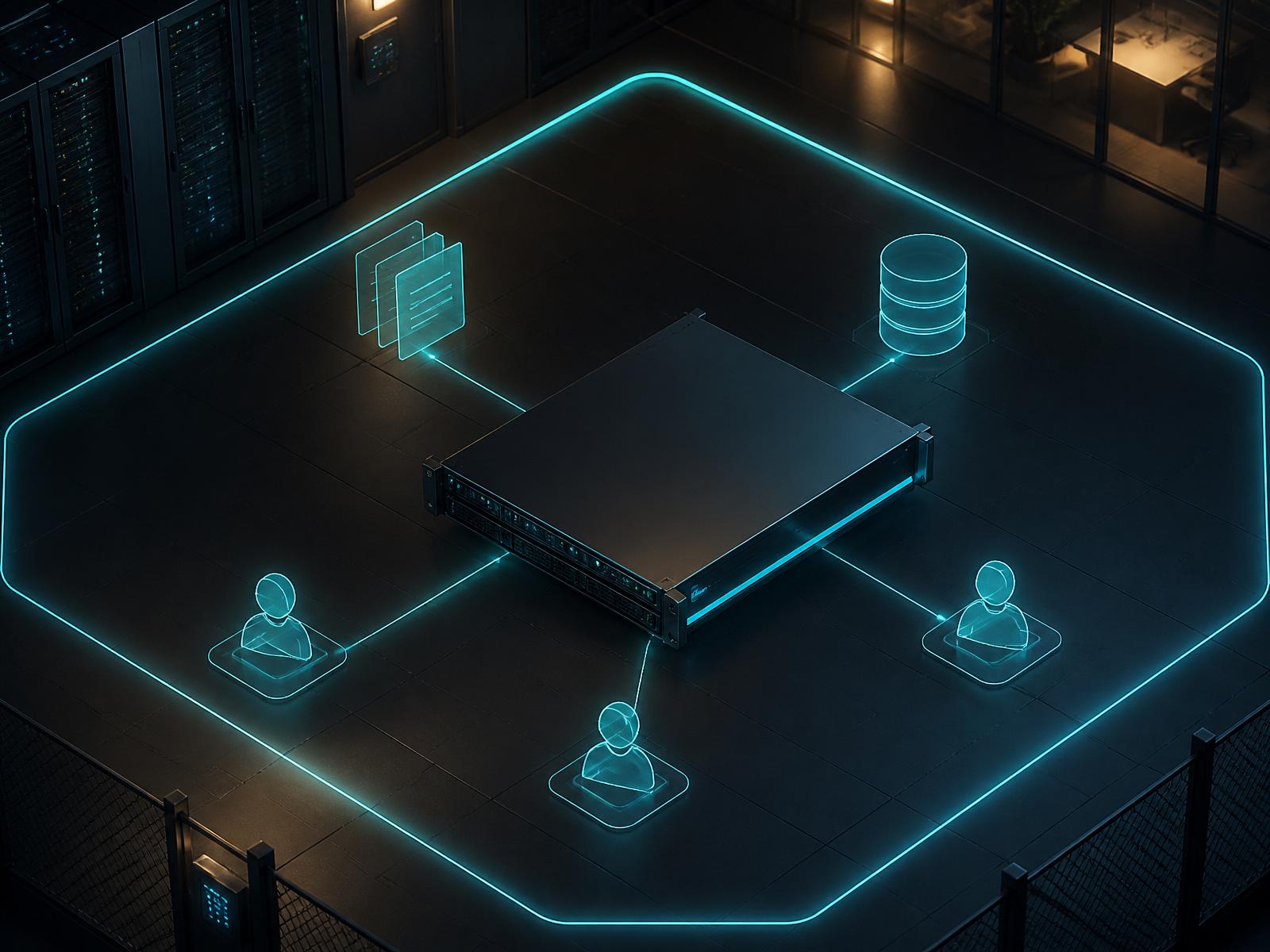 Dedicated AgentWire AI appliance inside a protected customer environment, connected to internal documents, databases, and users